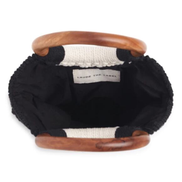 CURATEUR x LAUDE THE LABEL The Gabby Macrame Wood Handle Handbag NWT - Picture 3 of 3